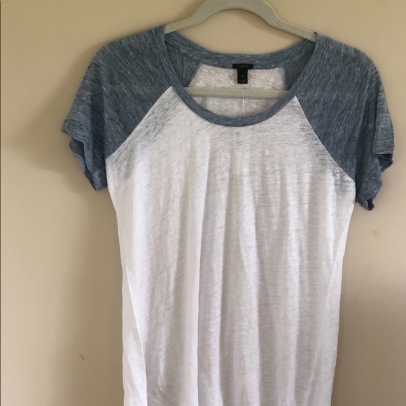 J Crew linen baseball tee Size Medium **NWT** - Picture 2 of 5